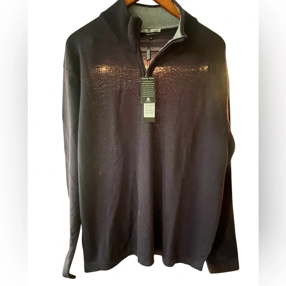 🐑💜NWT MARCO FIORI Men's XL Plum 100% Merino Extra Fine Wool Sweater. Gorgeous!